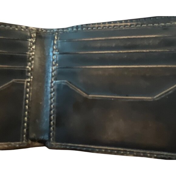 House Of Jack Mens Bifold Leather Wallet Embossed Soccer Ball Design - Picture 3 of 6